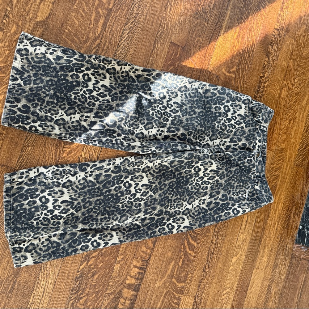Cider Beige Leopard Print Trousers